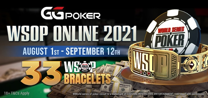 GGPoker Launches Full WSOP Online 2021 Schedule for International Players; 33 WSOP Bracelets to be Won